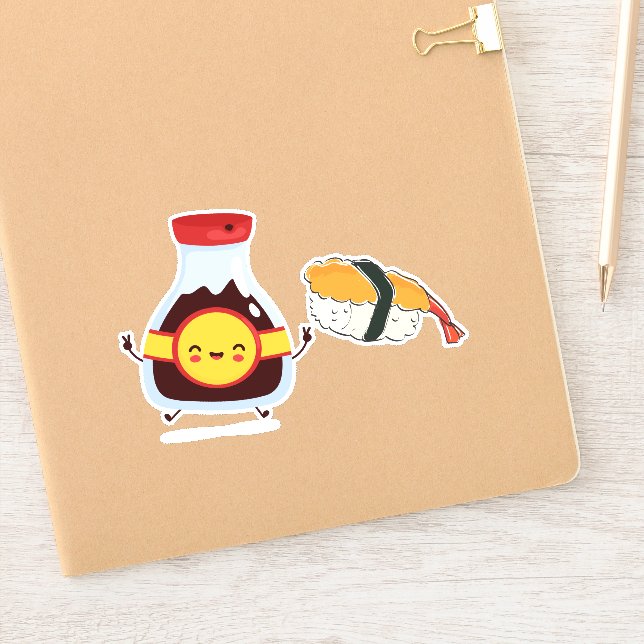 Pegatina sois mis parejas de soymate, soja y sushi (Cuaderno)
