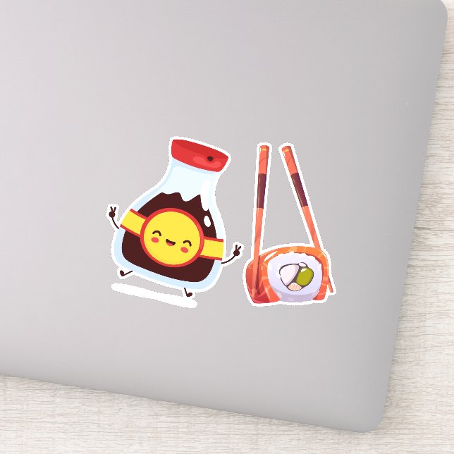 Pegatina sois mis parejas de soymate, soja y sushi (Detalle)
