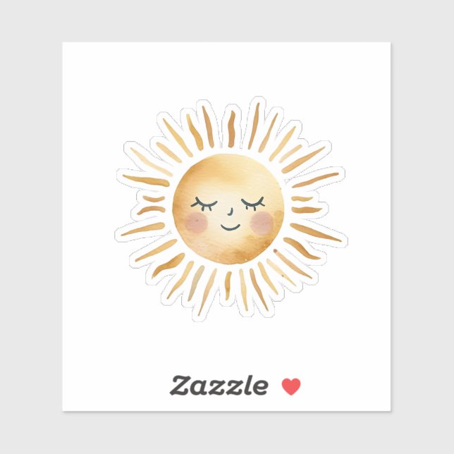 Pegatina Sol dibujado (Hoja)