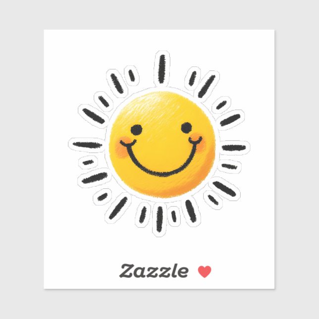 Pegatina Sol dibujado (Hoja)