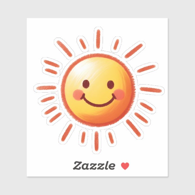 Pegatina Sol dibujado (Hoja)