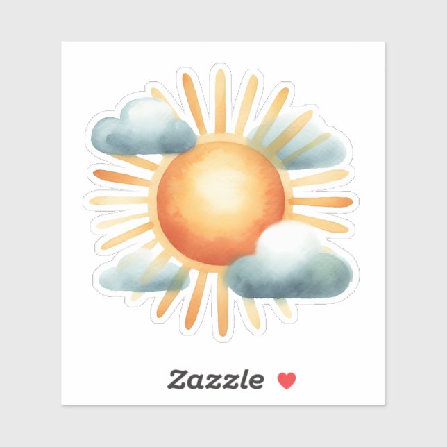 Pegatina Sol dibujado (Hoja)