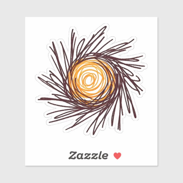 Pegatina Sol dibujado (Hoja)