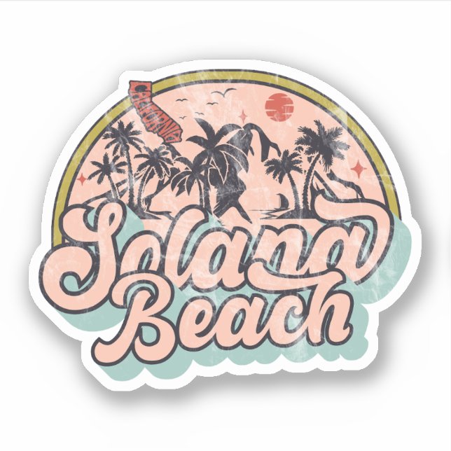 Pegatina Solana Beach, California (Anverso)