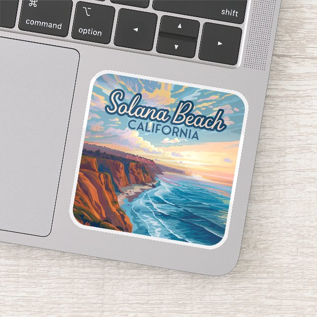 Pegatina Solana Beach California San Diego Vintage (Detalle)