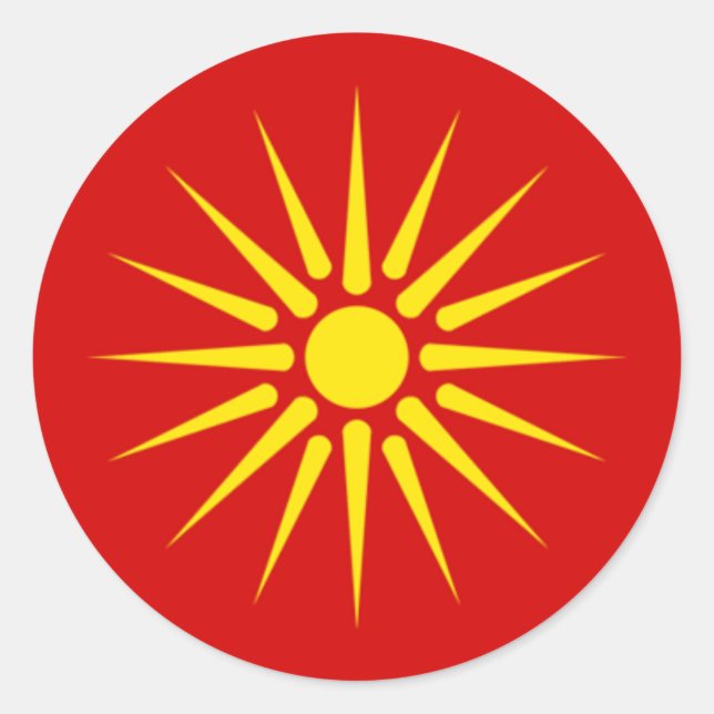 Pegatina solar macedonio (Anverso)