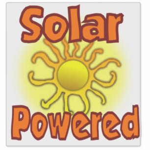 Pegatina Solar Powered 14x14