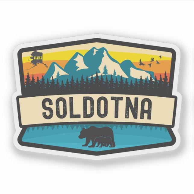 Pegatina Soldotna, Alaska (Anverso)