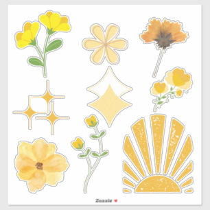 Pegatina soleado amarillo estético