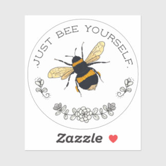 Pegatina Sólo Bee Yourself Bumblebee Circle