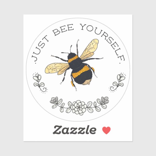 Pegatina Sólo Bee Yourself Bumblebee Circle (Hoja)