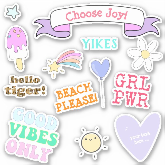 Pegatina Sólo buenas vibraciones - Chicas VSCO (Anverso)