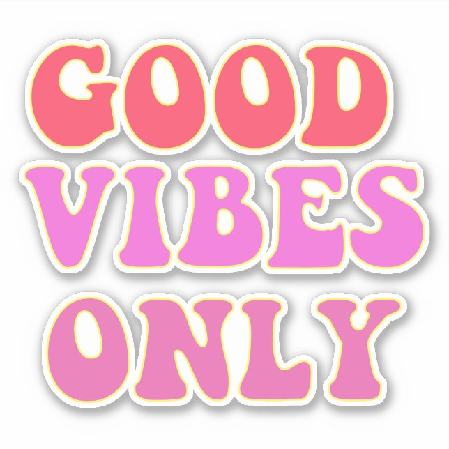 Pegatina Sólo buenas vibraciones: contorno de Chicas VSCO (Anverso)