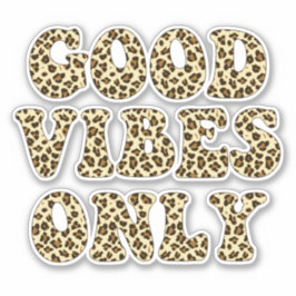 Pegatina Sólo buenas vibraciones - Impresión de leopardo de