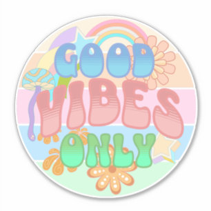 Pegatina Sólo buenas vibraciones   Retro Vintage