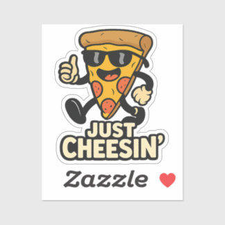 Pegatina Sólo Cheesin' Funny Pizza Keychain - Un regalo muy