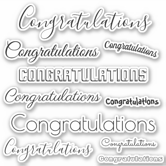 Pegatina Sólo palabras de felicitación | Sólo negro #2 (Anverso)