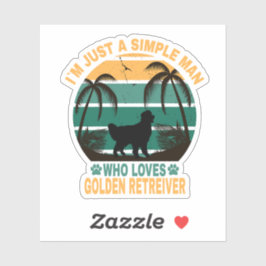 Pegatina Solo soy un hombre que ama a Golden Retriever