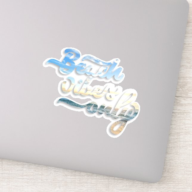 Pegatina Solo tipografía de los virus de la playa (Detalle)