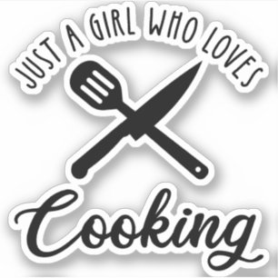 Pegatina Sólo un Chica al que le encanta cocinar