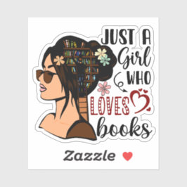 Pegatina SÓLO UN CHICA, Libros De Flores De Amante Leyendo