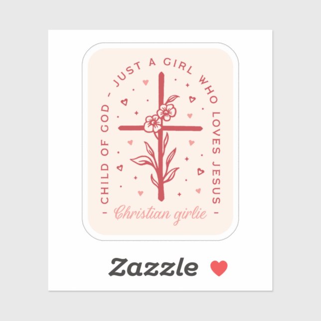 Pegatina Sólo un chica que ama a Jesús Niña Cristiana (Hoja)