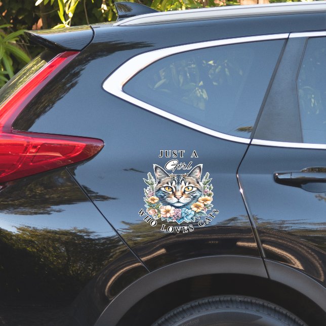 Pegatina Sólo un Chica que ama a los gatos (Lado del coche)