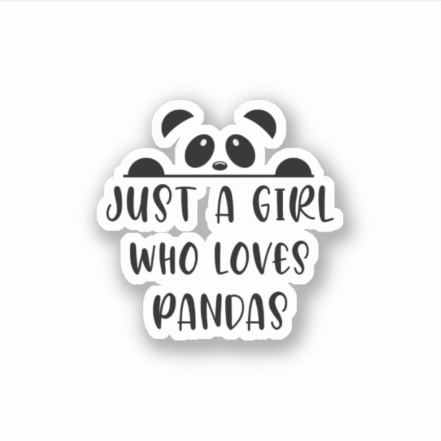 Pegatina solo un chica que ama a los pandas (Anverso)