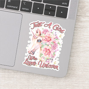 Pegatina Solo un Chica que ama a Unicorn