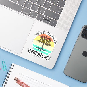 Pegatina Sólo un Chica que ama la genealogía
