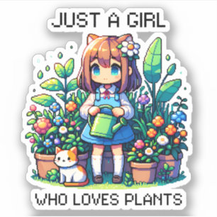 Pegatina Sólo un Chica que ama las plantas