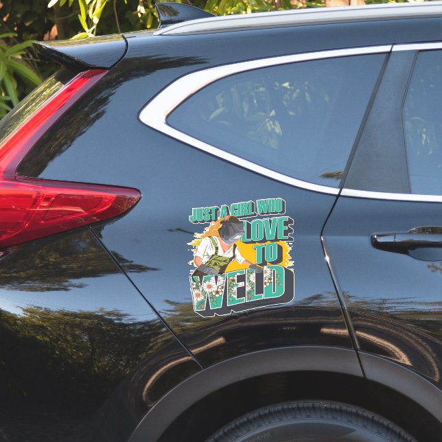 Pegatina Sólo un chica que ama soldar regalos para soldar (Lado del coche)