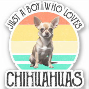 Pegatina Solo un chico que ama a Chihuahuas