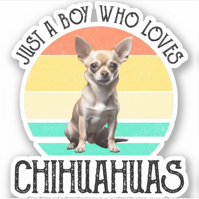 Pegatina Solo un chico que ama a Chihuahuas (Anverso)