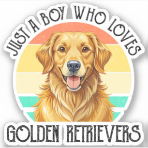 Pegatina Solo un chico que ama a los Golden Retriever