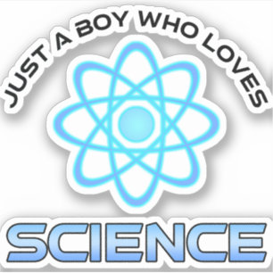 Pegatina Solo un chico que ama la ciencia
