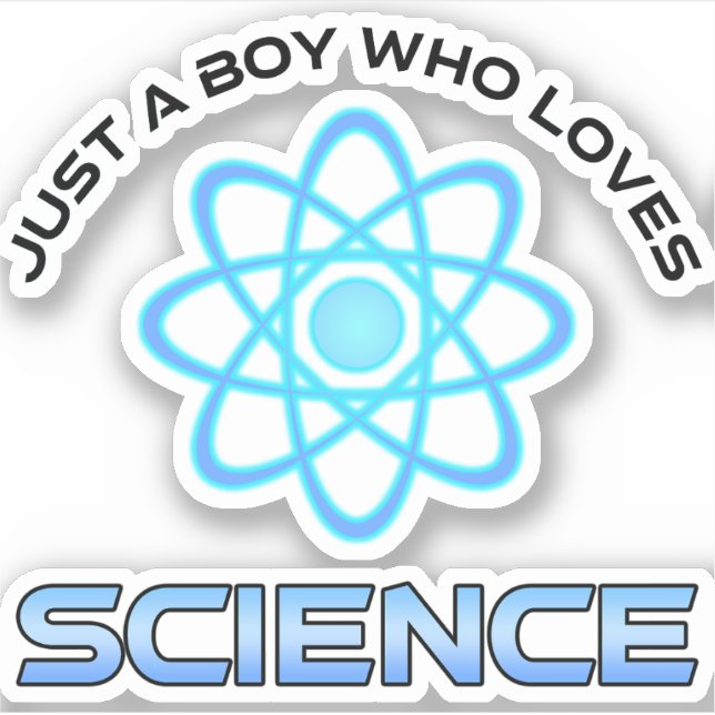 Pegatina Solo un chico que ama la ciencia (Anverso)