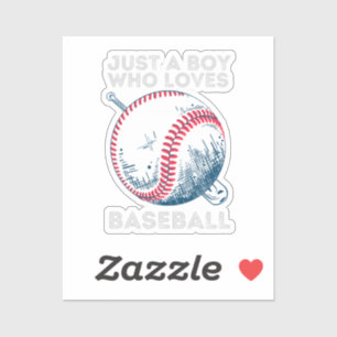Pegatina Solo un chico que ama la pelota de béisbol de los 