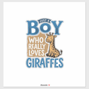 Pegatina Solo un chico que ama las jirafas Diseño de camise