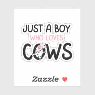 Pegatina Solo un chico que ama las vacas Granja de vacas li