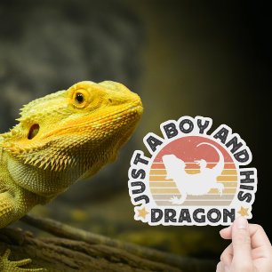Pegatina Solo Un Niño Y Su Dragón Reptil Amante Cita