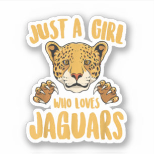 Pegatina Sólo una Chica que ama a Jaguars Divertidas Jaguar