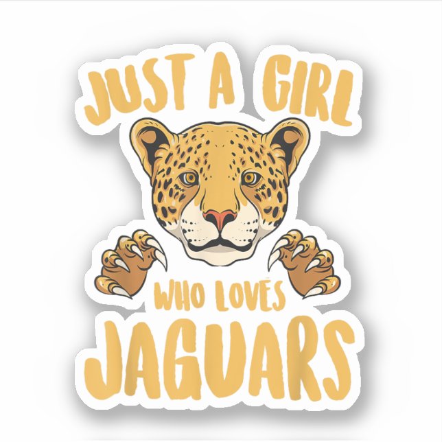 Pegatina Sólo una Chica que ama a Jaguars Divertidas Jaguar (Anverso)