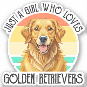 Pegatina Sólo Una Chica Que Ama A Los Golden Retriever