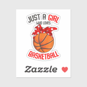 Pegatina Solo una chica que ama Basketball Girl