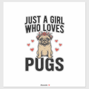 Pegatina Solo Una Chica Que Ama Camiseta De Perro Vintage D