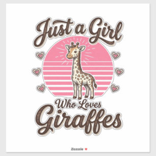 Pegatina Solo una chica que ama las jirafas Diseño de camis