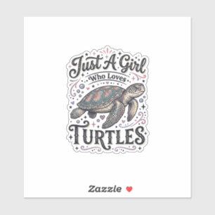 Pegatina Solo Una Chica Que Ama Las Tortugas Diseño De Cami
