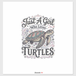 Pegatina Solo Una Chica Que Ama Las Tortugas Diseño De Cami