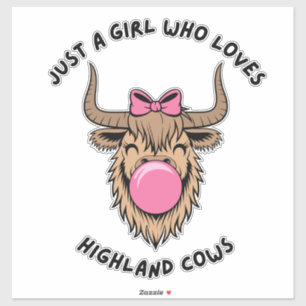 Pegatina Solo una chica que ama las vacas Highland escocesa